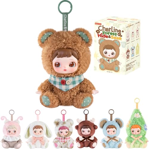 Rolife Charline Action Figuren, Charline Forest Hide& Seek Plüschspielzeug Überraschungs-Blindbox, Sammelfiguren für Zuhause, Weihnachten, Geburtstag & Feiertage, Einzelbox