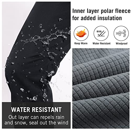 Baleaf Women's Winter Fleece Lined Hiking Pants Insulated Waterproof Cold Weather Outdoor Windproof Soft Shell Black L #TOP2