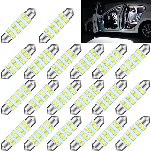 Bombilla LED 578 41mm 6000K blanca interior para auto miniatura 1