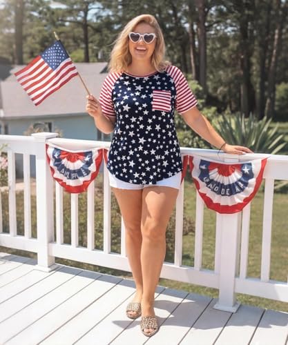 Image of TIYOMI Plus Size Tops for Women V Neck Tshirts Basic Tunic Casual Hawaii Floral Tie Dye Camo Summer Short Sleeve Tee XL-5XL
