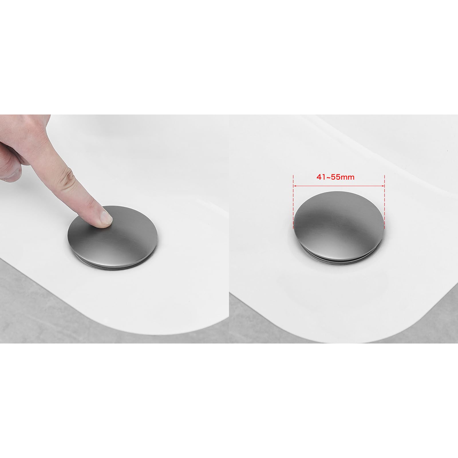 DesagüE Lavabo Con Rebosadero,Gris Pistola,Valvula Desague Lavabo Click Clack,Desagüe Lavabo Baño,Desagüe De Rebote De Cobre Completo Con Cesta,gris Pistola A