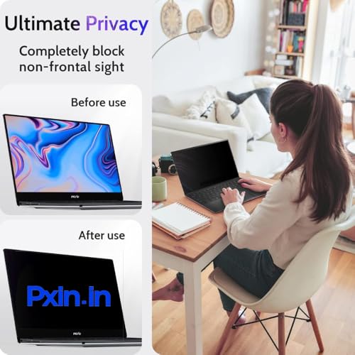 Image of Pxin 14 Inch (4:3) Laptop Eye Comfort Shield with Adv Privacy | Anti-Glare | No UV | Anti Blue | Laptop Privacy Filter