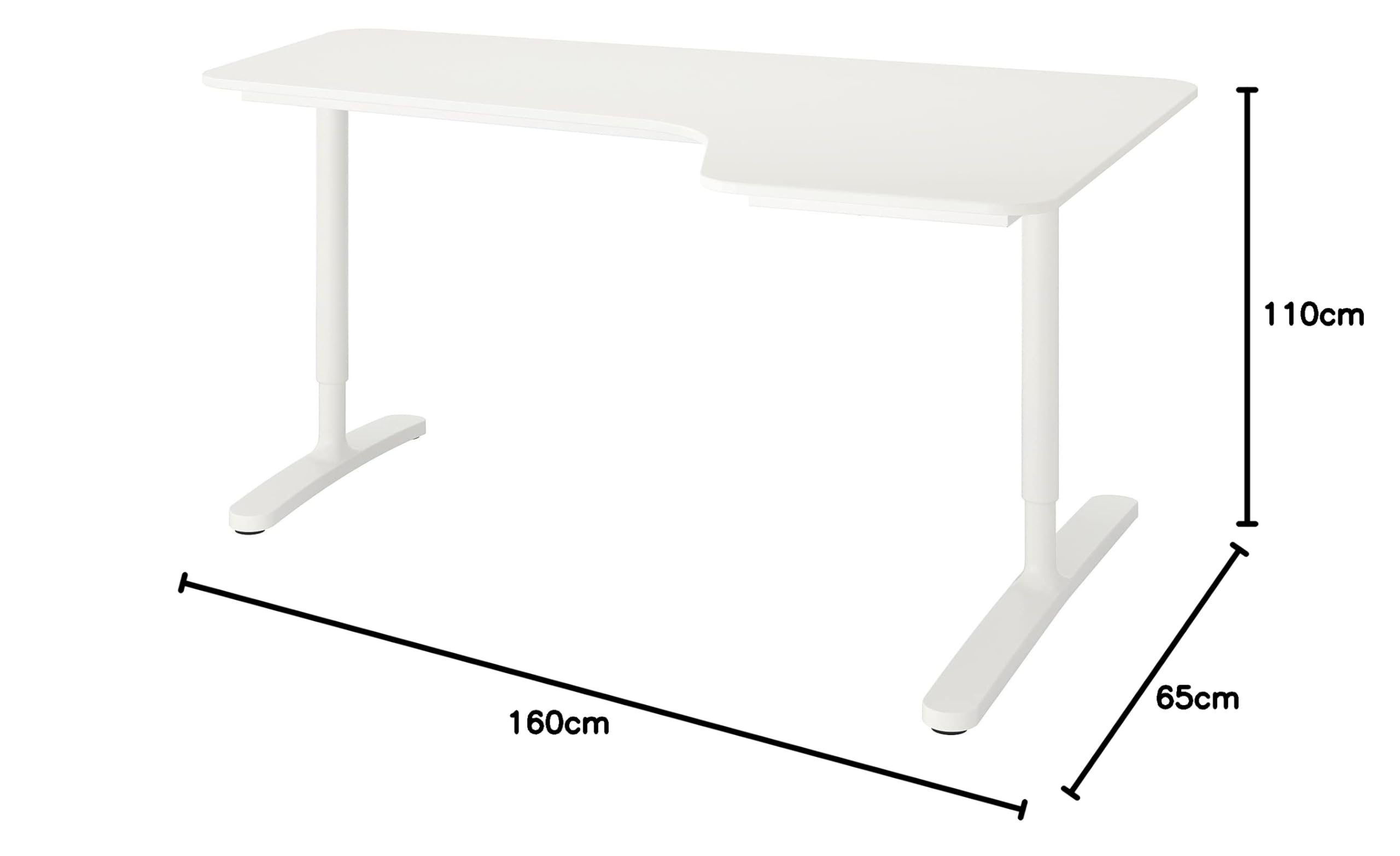 Amazon.co.jp: IKEA BEKANTコーナーデスク右、160x110cm、ホワイト