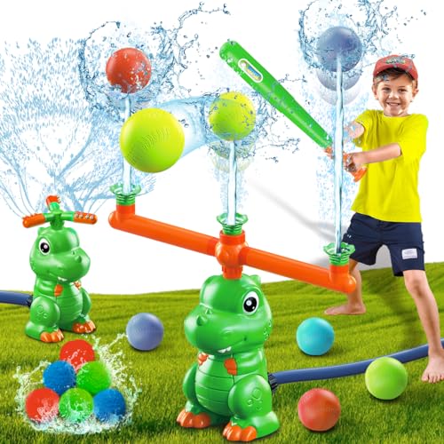 4-in-1 Dinosaurier-Wassersprinkler & Baseball-Spielzeug – 360° Spritzspaß für Kinder im Sommer! 🦖💦🏏 Machen Sie Ihren Garten zum Abenteuerpark! Mit dem TERRAMUS Dinosaurier-Wassersprinkler erleben Kinder spritzigen Spaß und spannende Baseball-Action! 🌞🎉