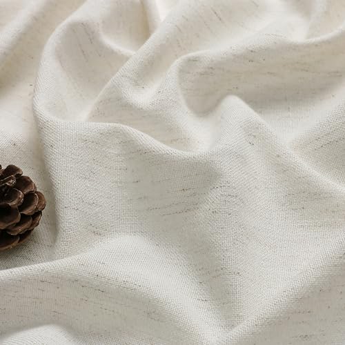 Tollpiz VSDDMNATUR5216 Natural Linen Cotton Valance Back Tab Bedroom Semi Sheer Curtain Valances Pocket Neutral Boho Light Filtering Farmhouse Burlap Valance Drapes Living Room thumb #7
