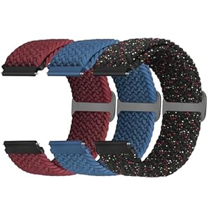 22mm Geflochtenes Armband Kompatibel mit Samsung Galaxy Watch 3 45mm/Galaxy Watch 46mm/Gear S3 Frontier/Garmin Venu 3/2/Vivoactive 4/Forerunner 570(47mm)/Amazfit Bip 6/5/GTR 4/3/2/Balance Damen Herren