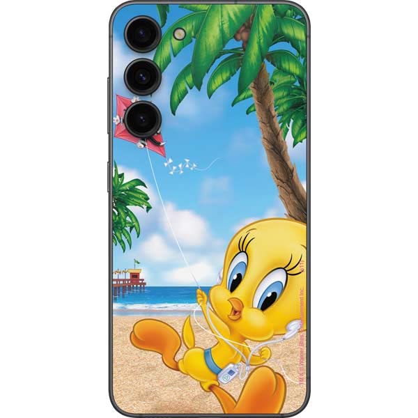 Skinit Phone Decal Skin Compatible with Samsung Galaxy S23 Plus - Officially Licensed Warner Bros Tweety Bird iPod Design