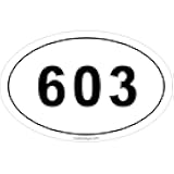 603 Area Code Bumper Sticker for Car