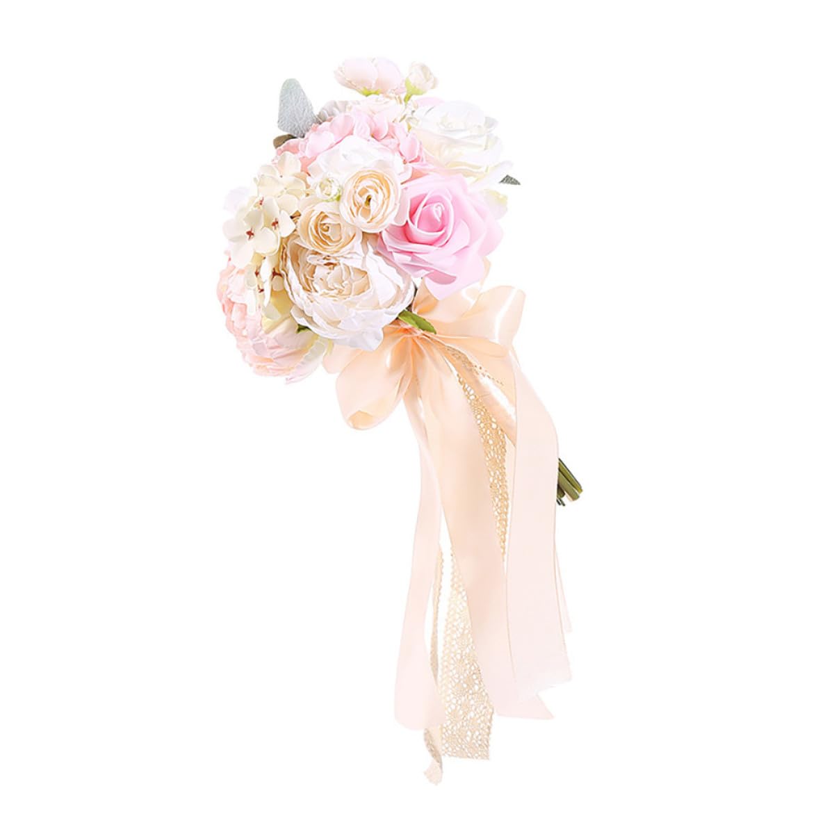 Bouquet de mariée artificiel rose poudré Lurrose en soie pour cérémonie bohème
