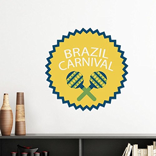 Autocollant mural Brésil Carnaval amovible pour masquer défauts