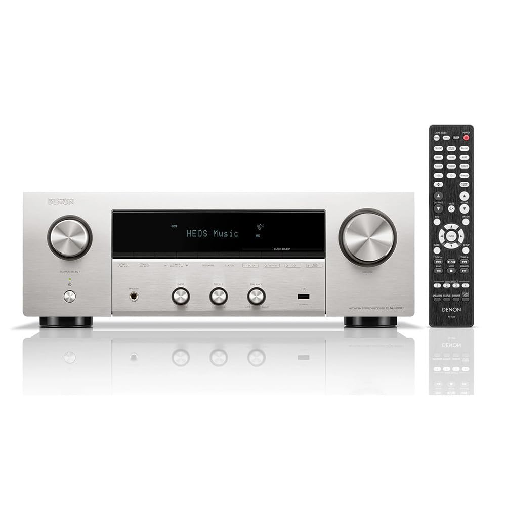 DRA-​900H, 2 canaux, 8K, HEOS, Argent - Récepteur