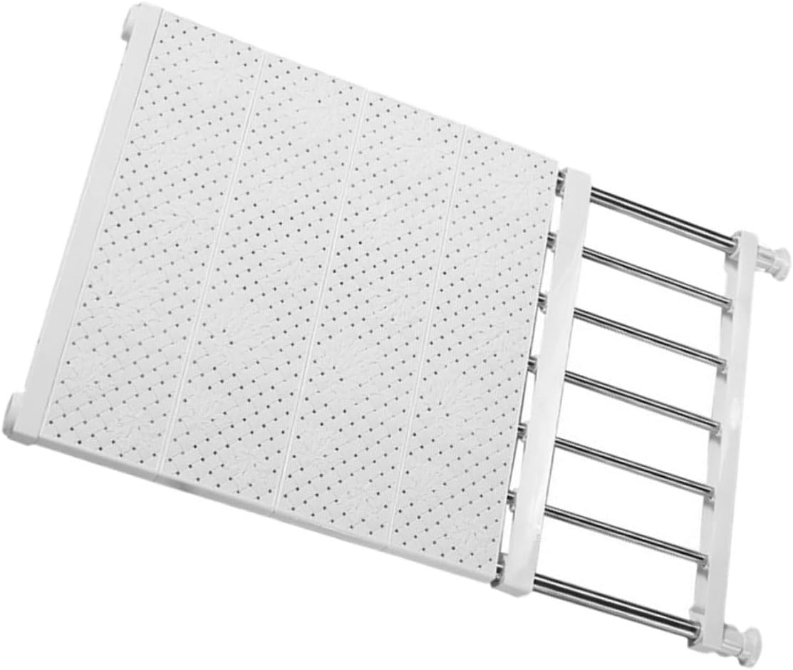 Unomor 1pc Wardrobe Shelf Divider Expandable Closet Organizer for Efficient Storage Punch Installation White High Material for Clothes Shoes and Accessories