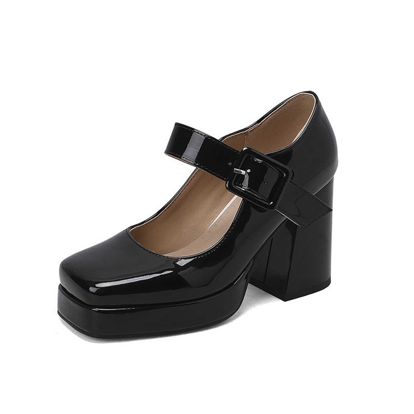 Zapatos altos para mujer, color blanco, zapatos de tacón Mary Jane, zapatos de plataforma de los años 70, zapatos de tacón alto, zapatos de baile para oficina, fiesta