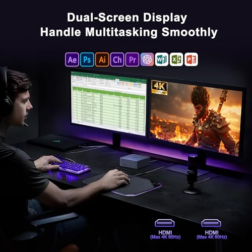 Beelink EQi12 Dual LAN Mini PC, Intel Core 1220P(10C/12T, up to 4.4GHz), 24GB LPDDR5 RAM 500GB PCIe4.0 SSD, Mini Desktop Computer Support WiFi 6/ BT5.2/ Dual HDMI/Bulit-in 85W Power Supply by Beelink - Image 7