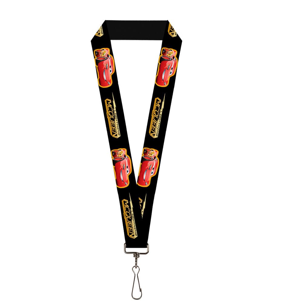 Buckle-DownLanyard-1.0"-Cars 3 Lightning McQueen Pose/Bolt Black/ye