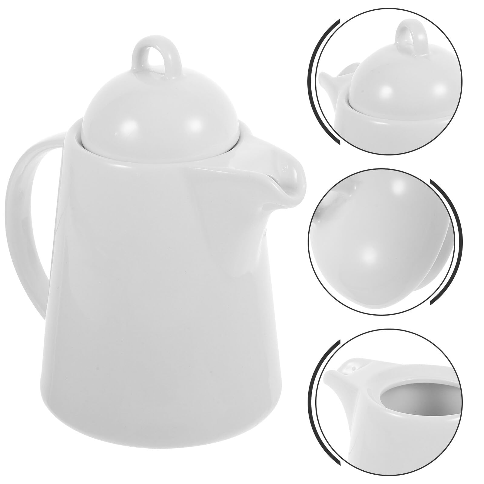 Keramik Wasserkrug mit Griff, 850ml, Weiß, Klassisch Retro | Große Öffnung, Leicht Auszugießen, nicht Leicht zu Splitten, Einfach zu Reinigen