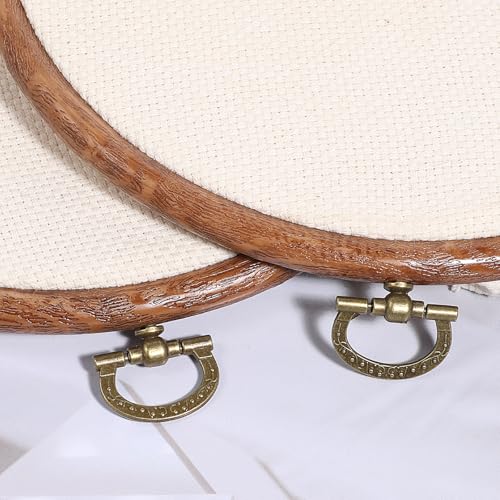 Image of 4Pcs 6 inch Embroidery Frame Circle Cross Stitch Frame Wood Ring Round Imitated Embroidery Hoops for Art Ornaments Sewing Decoration