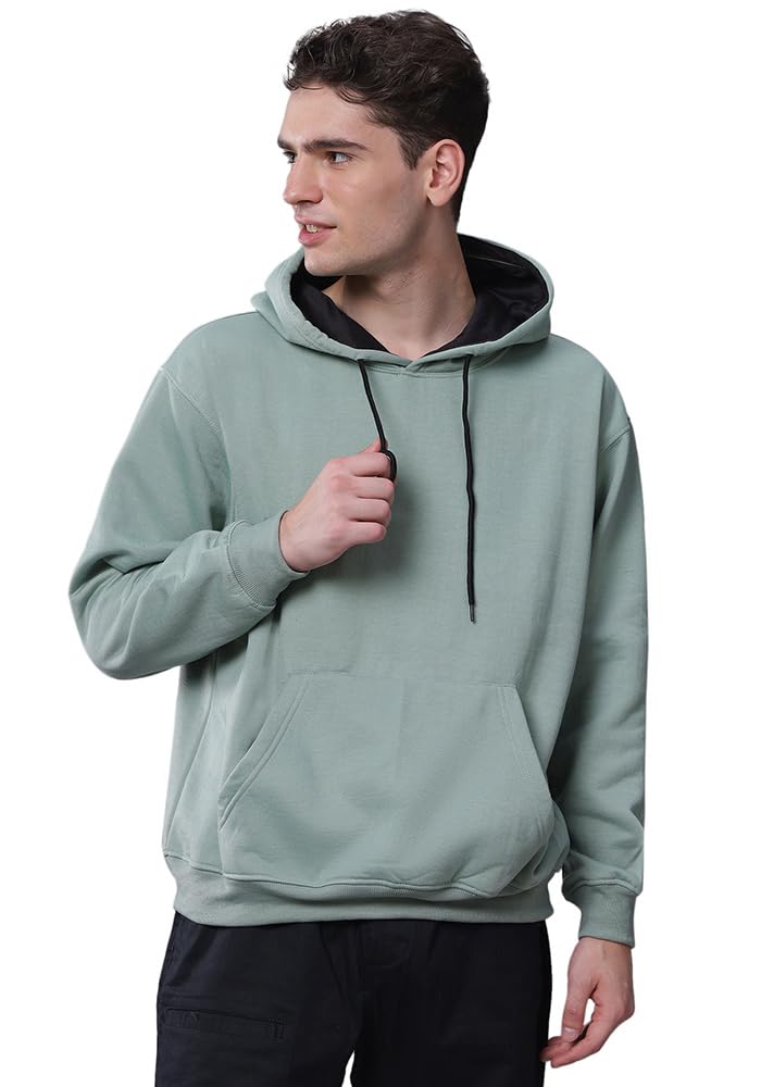 wear your opinion Men's Oversized Drop Shoulder Sweatshirt Hoodies for Winter Wear-picture-20