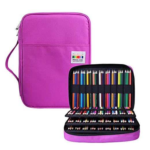 BOMKEE Estuche Organizador de lápices de Colores con 220 Ranuras y Cremallera para Estudiantes, niños, Adultos, Artistas recargas, Resistente al Agua, Estuche para lápices Morado