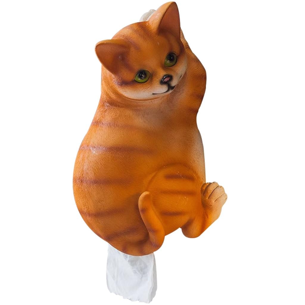 Simpatico Portarotolo per Gatti Arancione, Portarotolo Carta Igienica Velina dei Cartoni Animati, Decorazione Murale per La Simulazione della Cucina, Pugno/Non Pugno