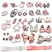 HOOMBOOM Clip per capelli per bambina, 36PCS Simpatici fiocchi per capelli Cravatte per capelli elastiche per bambini Accessori per capelli Supporto per coda di cavallo Set