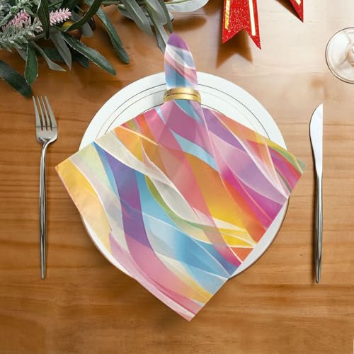 Servilletas de tela multicolor set x6 20x20 in miniatura 3