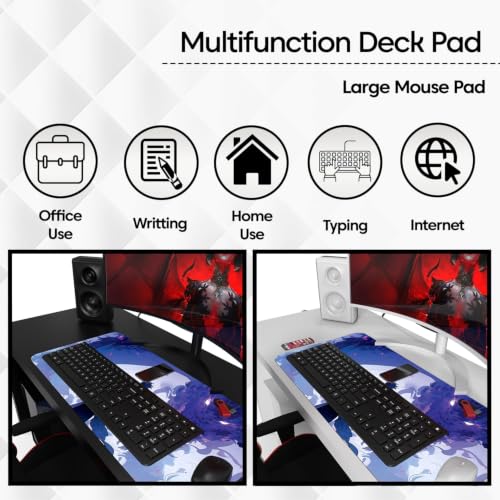 Image of Sounce Anime Series DragonWarrior Anime Mouse pad with Anti-fray Stitching, Waterproof Surface & Non-Slip Rubber Base Stitched Edges Gaming Mouse Mat for Laptop | Office & Home Use (60cmx34cm)