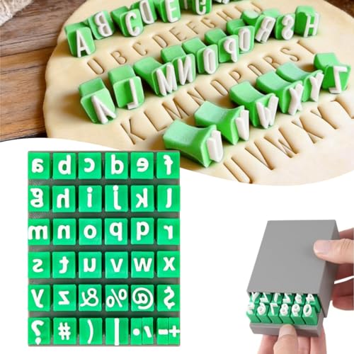Alphabet Stamps Set for Clay Pottery - Polymer Clay Tools Uppercase and Lowercase Alphabet Number Symbols Small Press Fondant Embosser DIY Cookie Stamps (Lowercase Alphabet & Symbols)