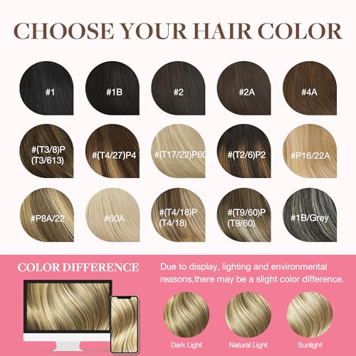 Image of GOO GOO Clip in Hair Extensions Real Human Hair, Remy Human Hair Extensions Clip ins for Women, Natural Human Hair, 18inch 120g 7Pcs, 16 /22 Light Blonde Highlighted Golden Blonde