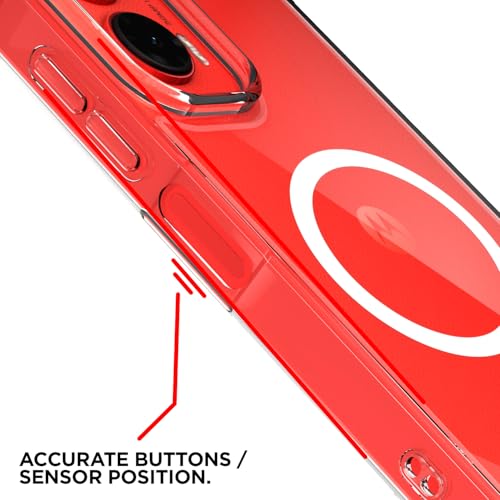 Image of Amazon Basics Back Cover for Motorola Moto G35 5G Mag-Safe Shockproof PC + TPU Protective Case Magnetic Support Bumper Case (Transparent Mag-Safe)