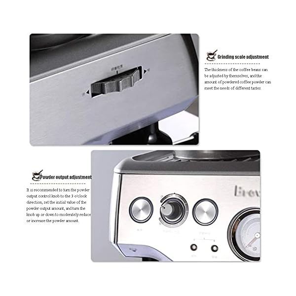 N/Z Living Equipment Semi-Automatic Espresso Hine Home Integrated Grinding Powder Coffee Hine Commercial,Sier Peng Minimalist/Silver - Image 4