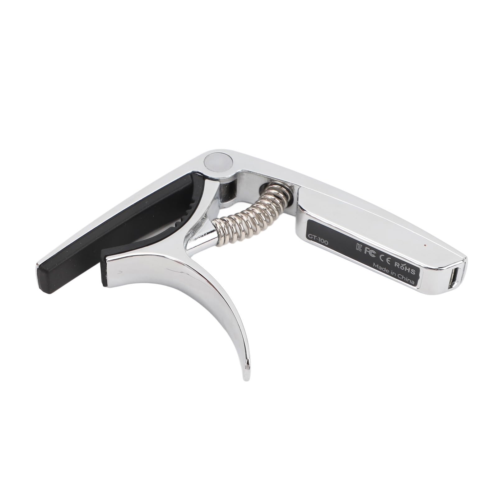 Capotasto per Chitarra 2 in 1, Accordatura Accurata Illuminazione Kapos per Chitarra Ricaricabile Tramite USB con Scatola di Immagazzinaggio (Silver)