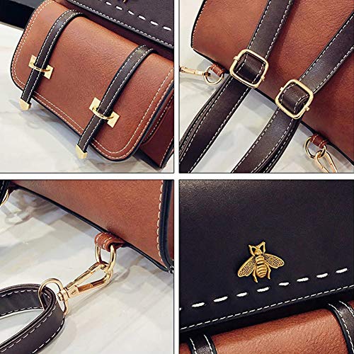 Vintage Vrouwen Rugzak Little Bee Mode Pu Lederen Vrouwen Rugzakken Eenvoudige Stijl Handtassen Waterdichte Anti-Diefstal Wandelen Satchel School Rugzak Tas - Image 4