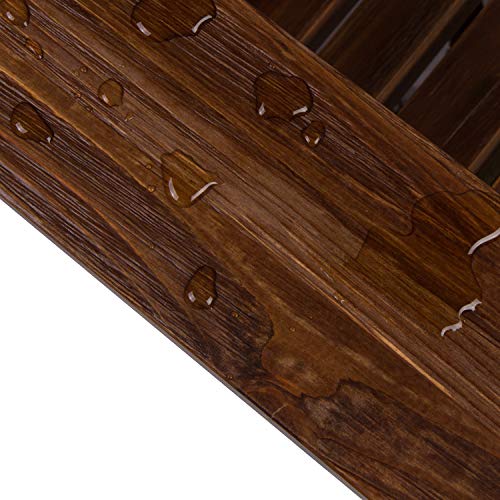 Shine Company Westport Wooden Adirondack Chair, Outdoor Patio Firepit Chairs, Back & Seat Pre-Assembled, Oak - Image 6