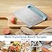 2 IN 1 Upgrade Bench Scraper, Dough Scraper for Pastry Bread Cake Pizza, Stainless Steel Dough Cutter with Conversion Chart & Measuring Scale, Bowl Scraper Food Scraper for Kitchen Baking, Blue