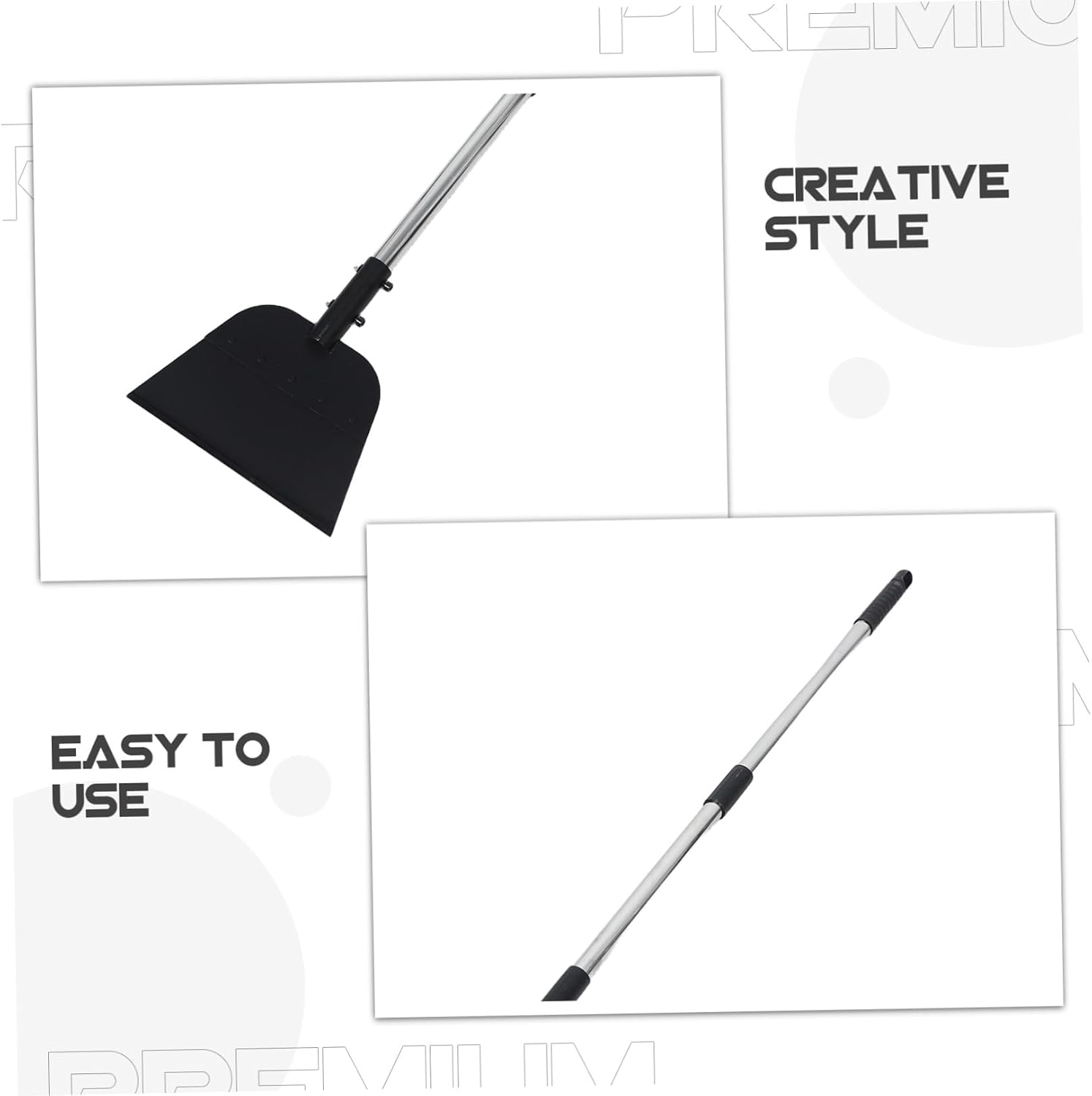 Stainless Steel Boat Bottom Cleaning Tool with Adjustable Long Handle, Heavy Duty Flat Shovel for Efficient Moss Removal and Floor or Wall Maintenance in Marine Cleaning