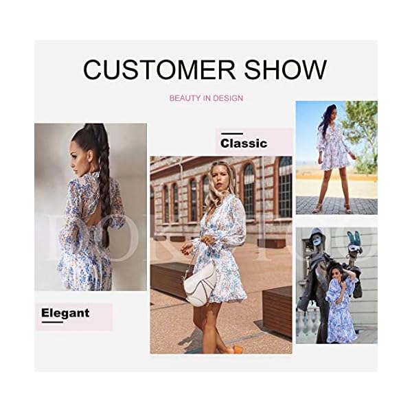 Dokotoo-Womens-Spring-Summer-Deep-V-Neck-Ruffle-Long-Sleeve-Floral-Print-Mini-Dress Dokotoo Womens Sun Casual V Neckline Long Sleeve Open Back Floral Print Mini Dress Bohemian Fashion Skater A Line Ruffle Hem Beach Dresses White Medium