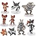 Tom and Jerry Figurines Tom and Jerry Cake Toppers Decorazioni Festa di Compleanno per Bambini e Baby Shower Forniture per la Decorazione della Torta della Festa di Compleanno 9Pezzi