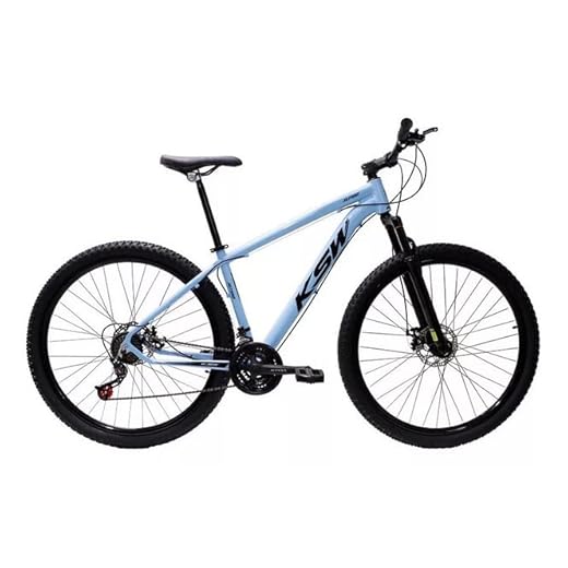Bicicleta Aro 29 Bike Ksw 21 Marchas Alumínio Freio A Disco (Azul Claro, 19)