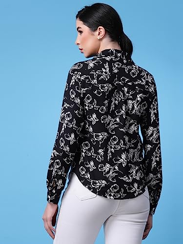Image of OOMPH! Women's Cotton Regular Fit Floral Button Down Shirt