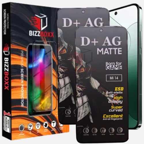 Image of AG Matte Gaming Tempered Glass | Xiaomi 14 5G | Mi 14 | Matte Screen Protector | Anti Static | Edge to Edge | 9H Hardness | With Easy Installation Kit (Pack of 2)