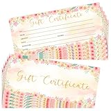 Package includes: You will get 25 sets of blank gift certificates. The quantity is enough to meet your various usage needs, bringing more convenience and surprises to your life. Suitable size: The size of each gift certificate is about 8x3.5 inches, ...