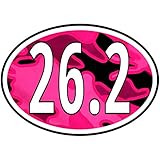 Pink Camo 26.2 Marathon Sticker - Run-ning Girl Premium Vinyl Decal | For Cars Bumper Window Bottle...