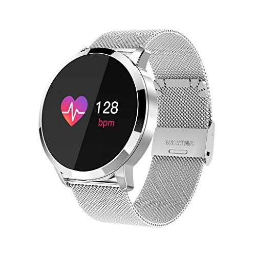 Premewish Fitness Smartwatch,Bluetooth Smart Watch Uhr mit Pulsmesser Wasserdicht IP67 Fitness Tracker Schrittzähler Schlafmonitor für Android und iOS (Silber) Cover