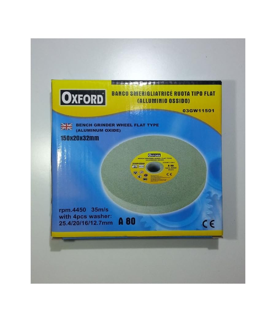 Disco Mola In Ossido Di Alluminio 150x20x32 Mm - Grana 80 Per Smerigliatrici Da Banco - Foto 4