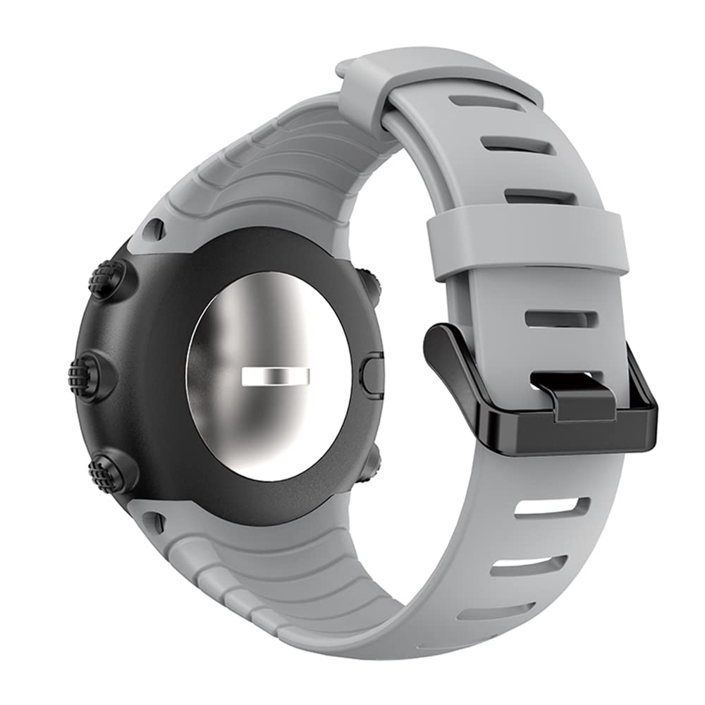 REYDA Silicone Strap Compatible with Suunto Core, Soft Flexible Breathable Silicone Watch Strap Sport Wristband Metal Buckle Clasp Bracelet Replacement Strap for Suunto Core Smart Watch
