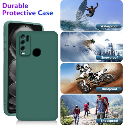 Image of TRUEUPGRADE Liquid Silicone Designed Back Case Cover for Vivo Y50 | Microfiber Inside, Full Protection | Bumper Back Cover Case for Vivo Y50 Green