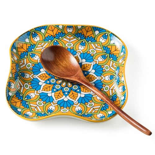 Image of Large Ceramic Spoon Rest for Stove Top, Boho Kitchen Decor | Spoon & Utensil Holder for Coffee Spoons, Ladles, Tongs & Spatula - Keeps Countertops Neat, Easy to Clean, Orange