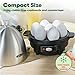 BELLA Rapid Electric Egg Cooker and Omelet Maker with Auto Shut Off, for Easy to Peel, Poached Eggs, Soft, Medium and Hard-Boiled Eggs, 7 Egg Capacity Tray, Single Tier, Black & Steel