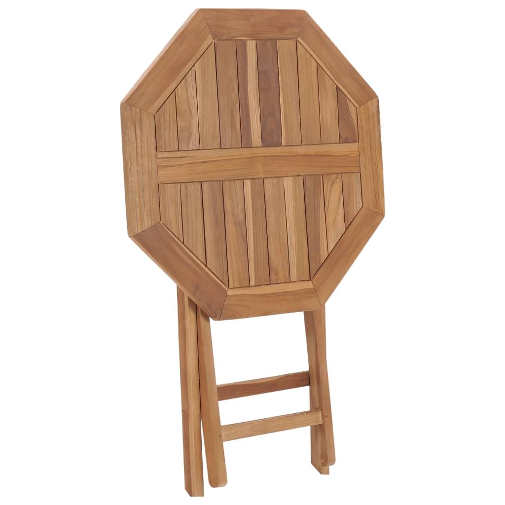 60 x 60 x 75 cm, tavolo da giardino in legno di teak massiccio, pieghevole, resistente alle intemperie, legno duro di teak sabbiato fine con finitura a base d'acqua, goditi il tè pomeridiano con gli